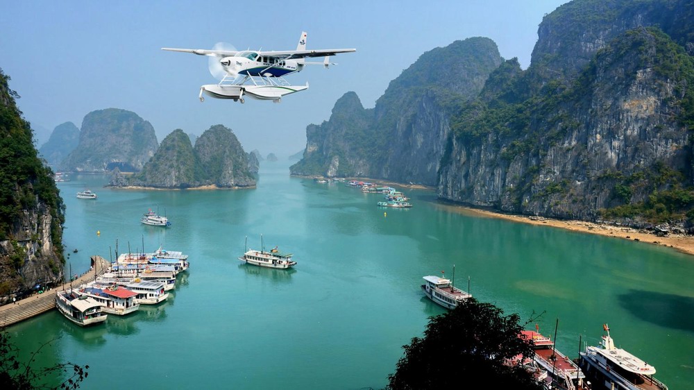 Halong bay view from seaplane